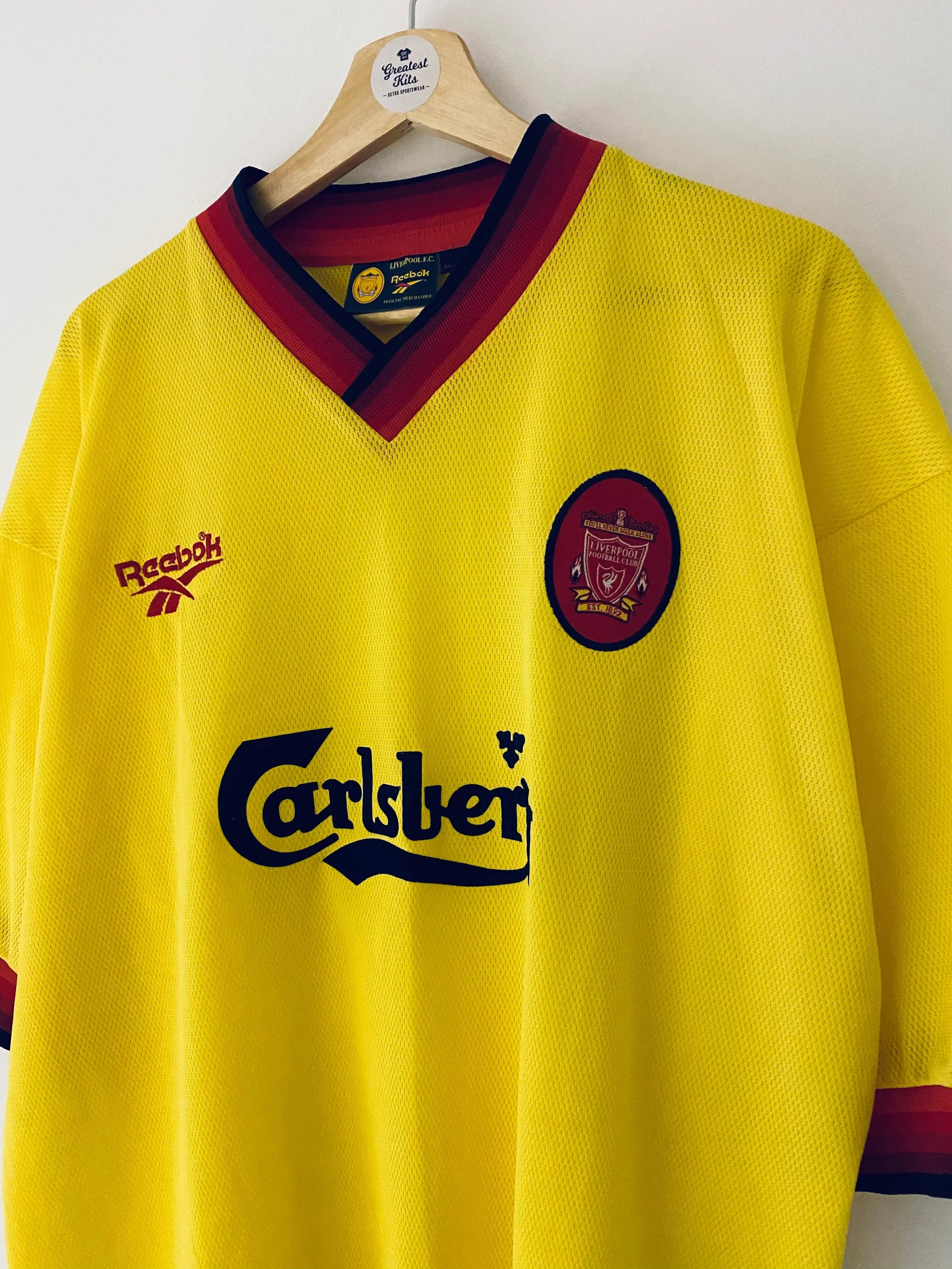 Maillot Vintage Reebok Liverpool - Away/Third 1997-1999 - Taille XL Jaune